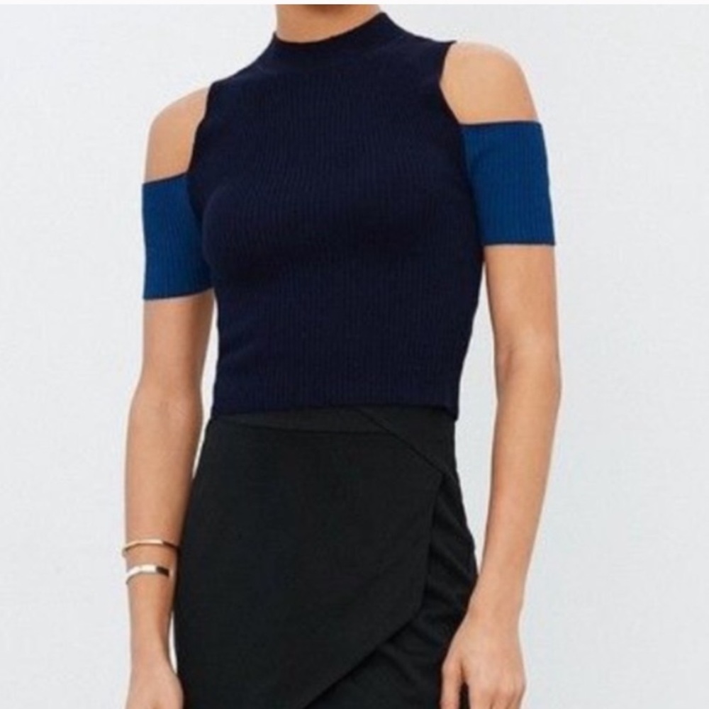 Blue Silence + Noise cut out color block tank Size Medium